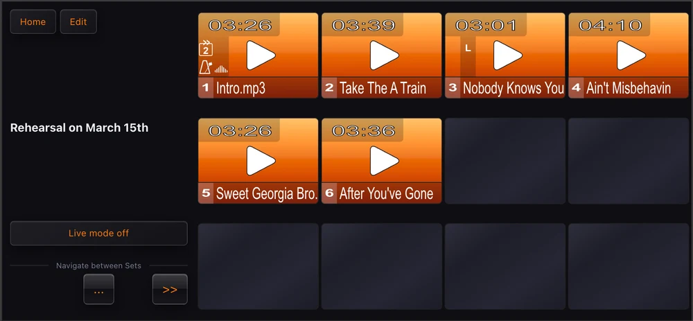 Stage Player interface